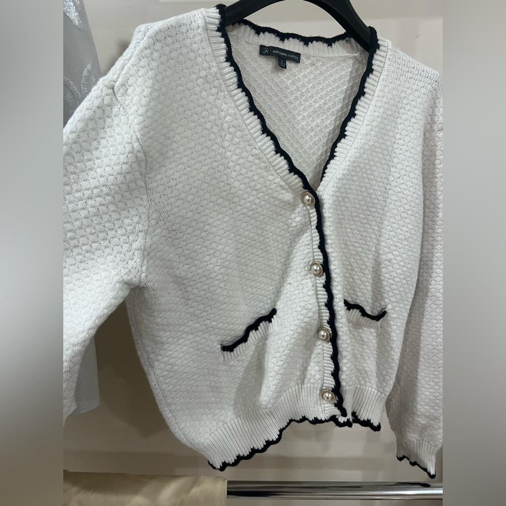 White elegant (used) Adrianna Papell Cardigan, size S